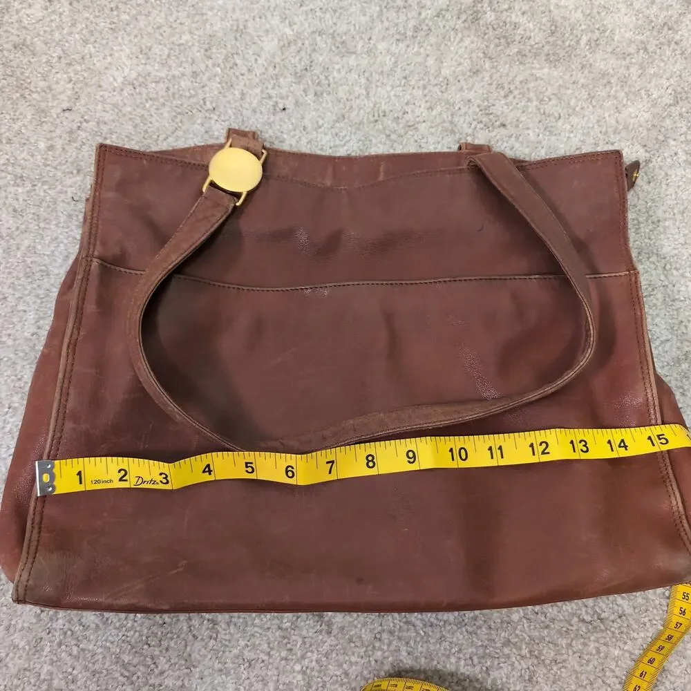 Vintage Leather Shoulder Tote Bag Minimalist